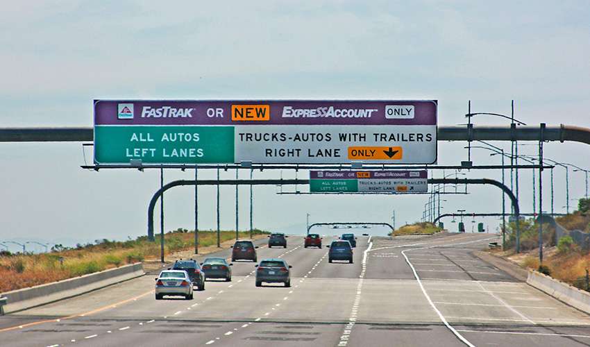 FastTrak Lanes on Freeway