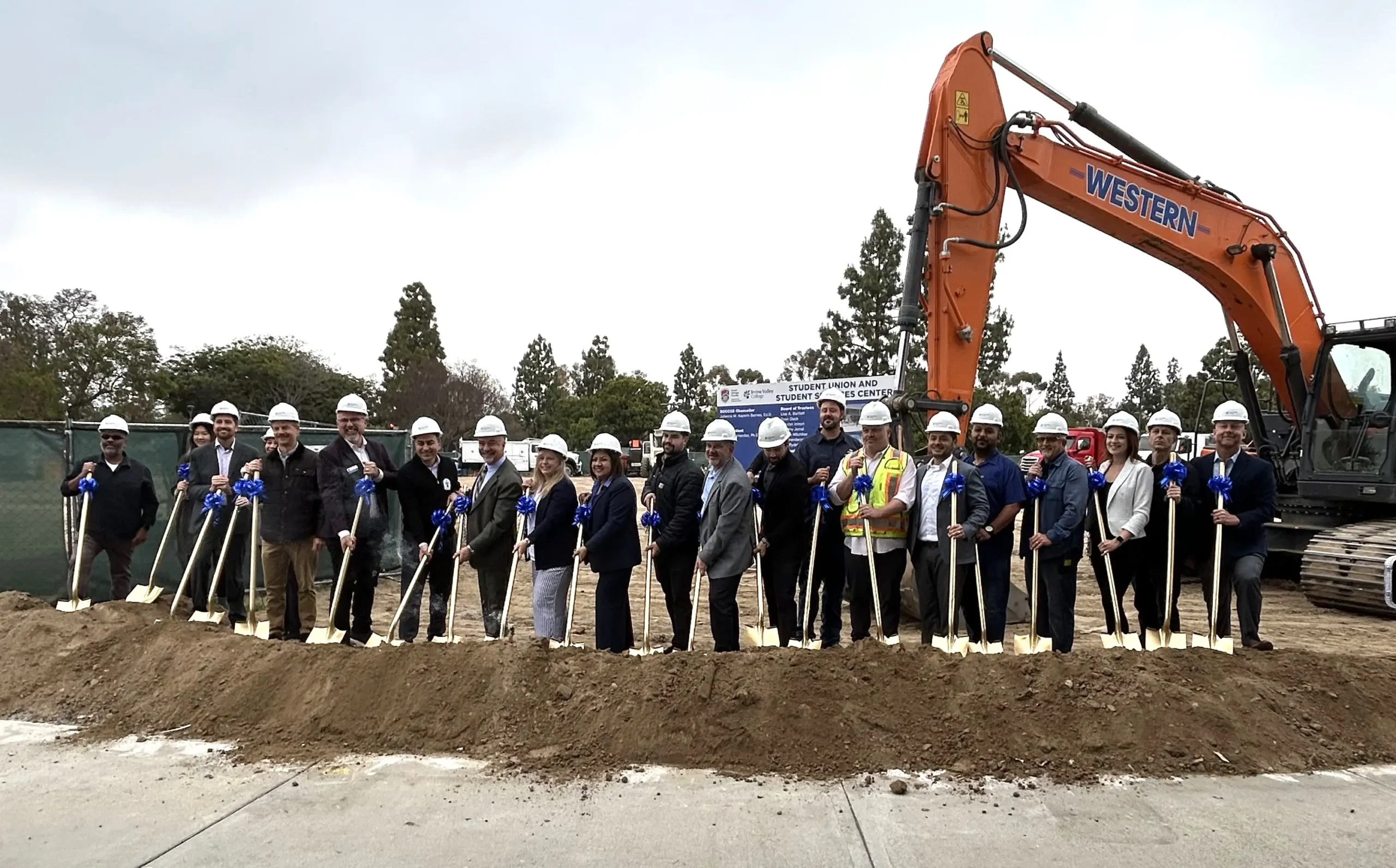Groundbreaking ceremony for a new student union and student services center.